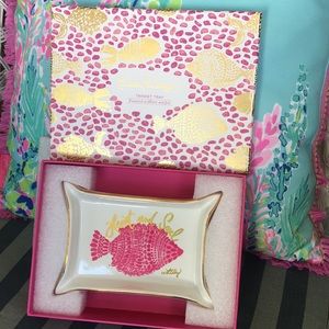 Set 4 Lilly Pulitzer Trinket Trays Heart Soul